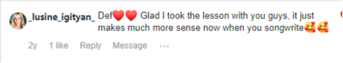 Screenshot of a student review of AMP Music Lab