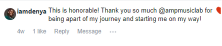 Screenshot of a student review of AMP Music Lab