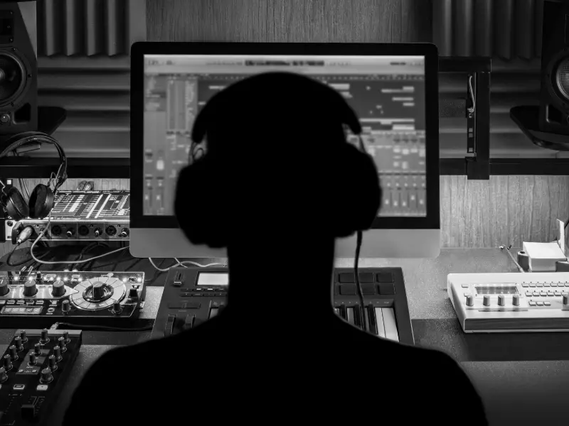 music production lessons in a home studio
